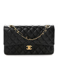 Chanel Lambskin Quilted Medium Double Flap Black