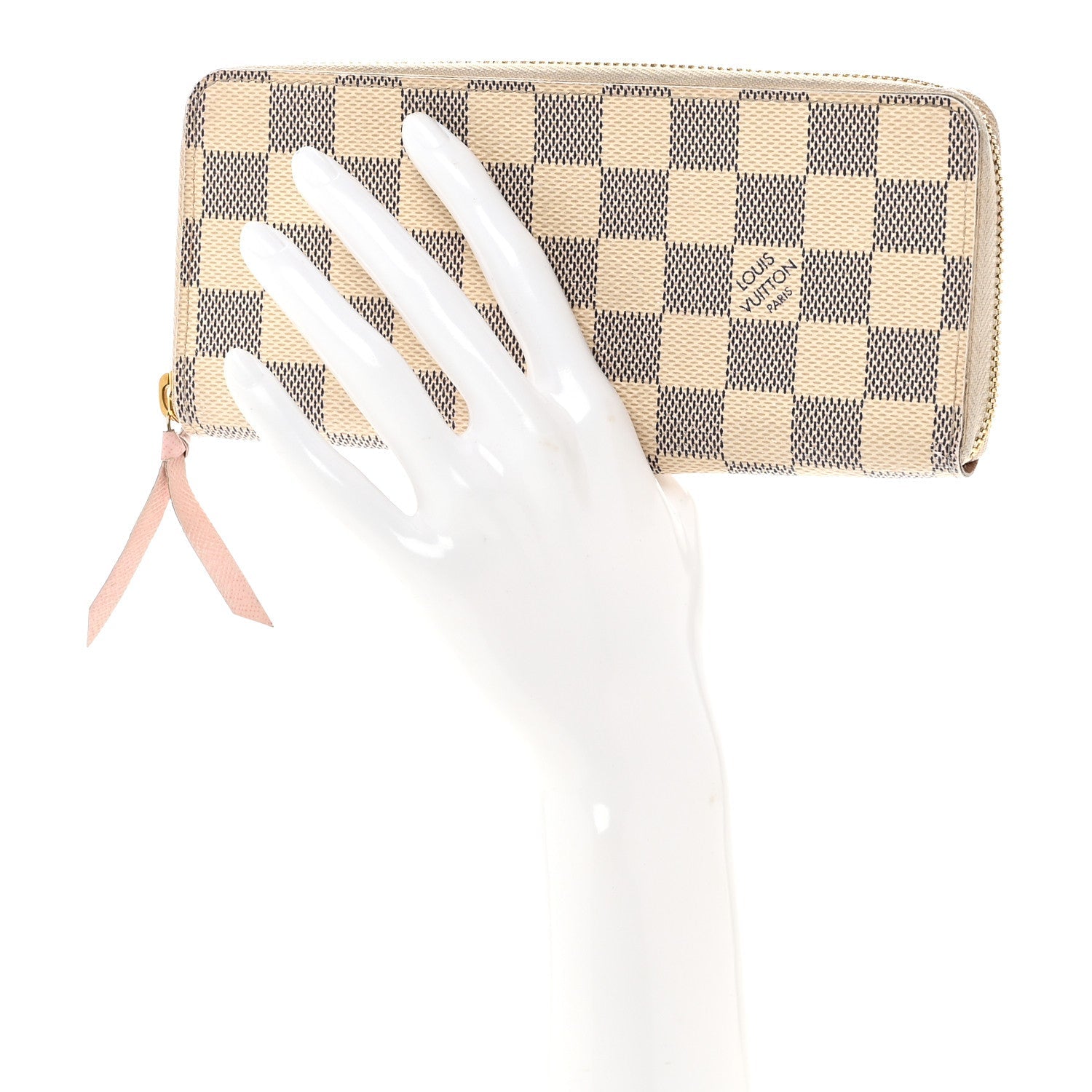 Louis Vuitton Damier Azur Clemence Wallet Rose Ballerine