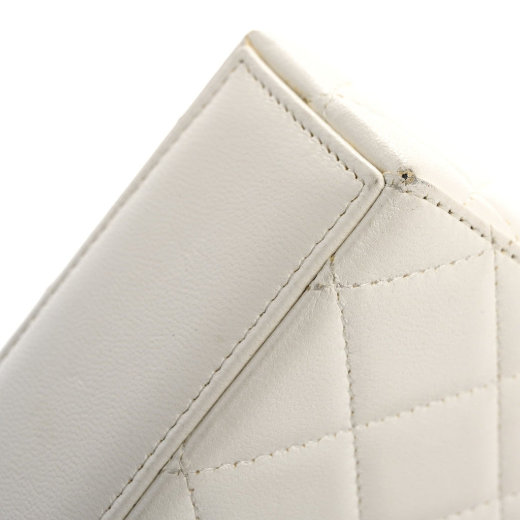 Chanel Lambskin Quilted Small Box With Chain White