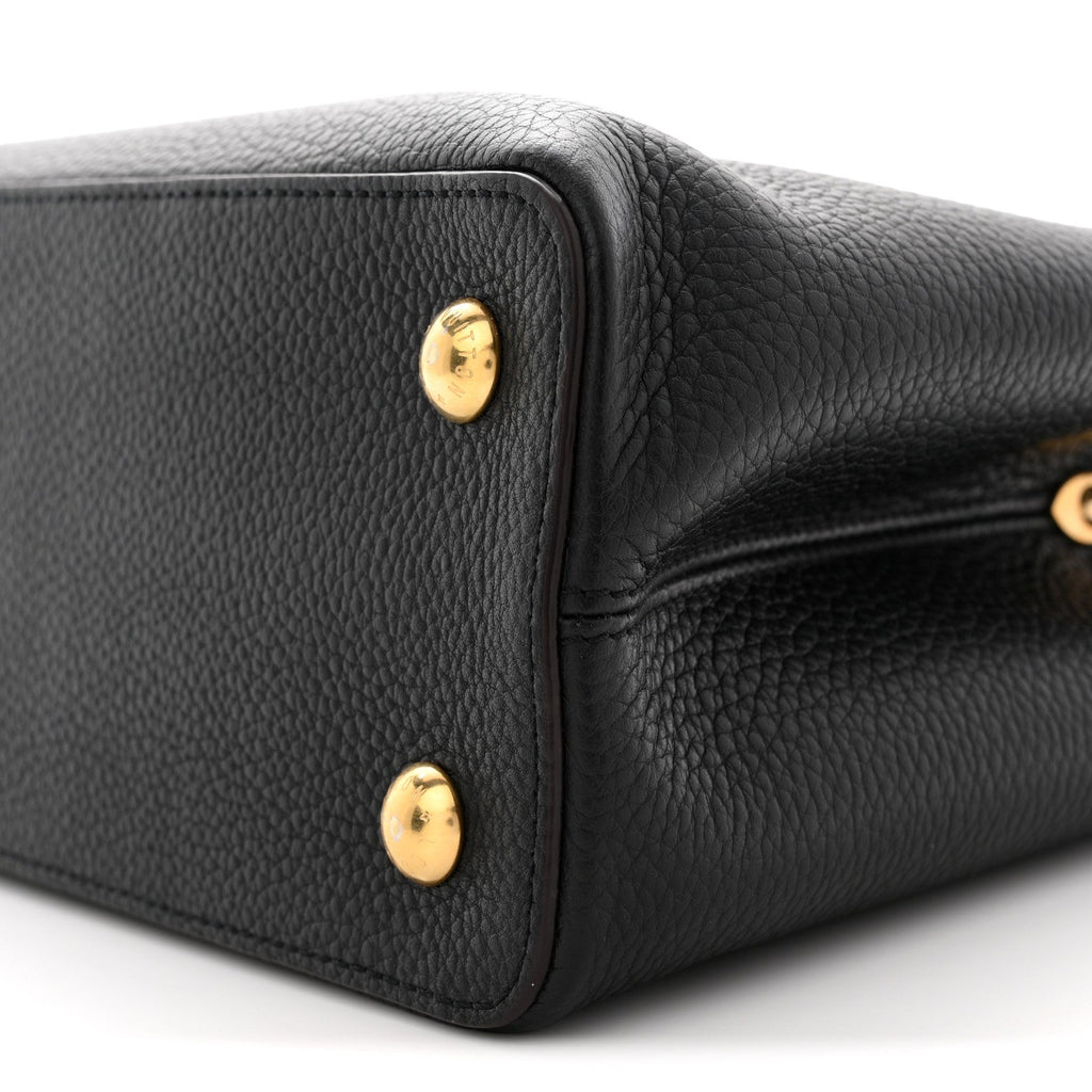 Louis Vuitton Taurillon Capucines MM Black Fuchsia