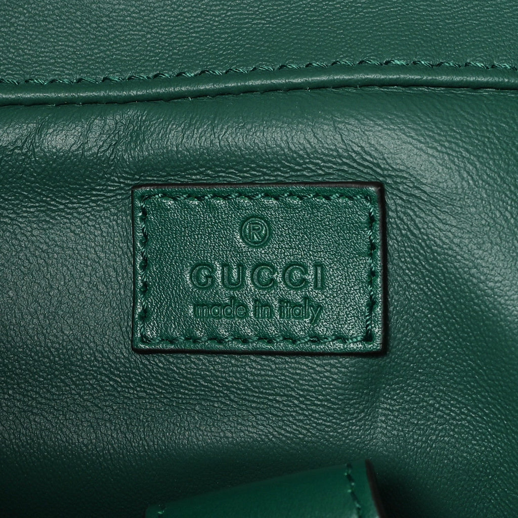 Gucci GG Supreme Monogram Snakeskin Ophidia Double Buckle Backpack Brown Green