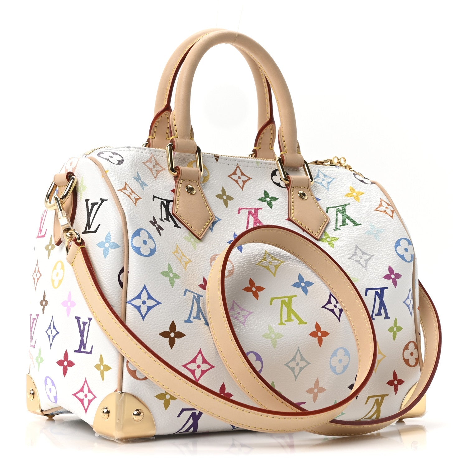 Louis Vuitton LV X TM Monogram Multicolor Speedy Bandouliere 25 White