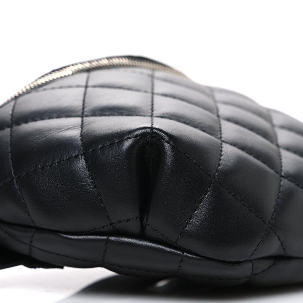 Chanel Lambskin Quilted Waist Belt Bag Black