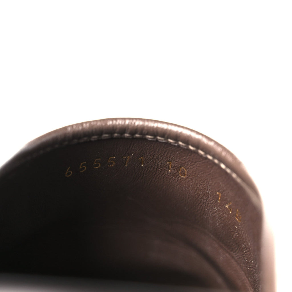 Gucci GG Supreme Monogram Miro Soft Calfskin Men's Horsebit Slippers 10 Beige Ebony New Acero