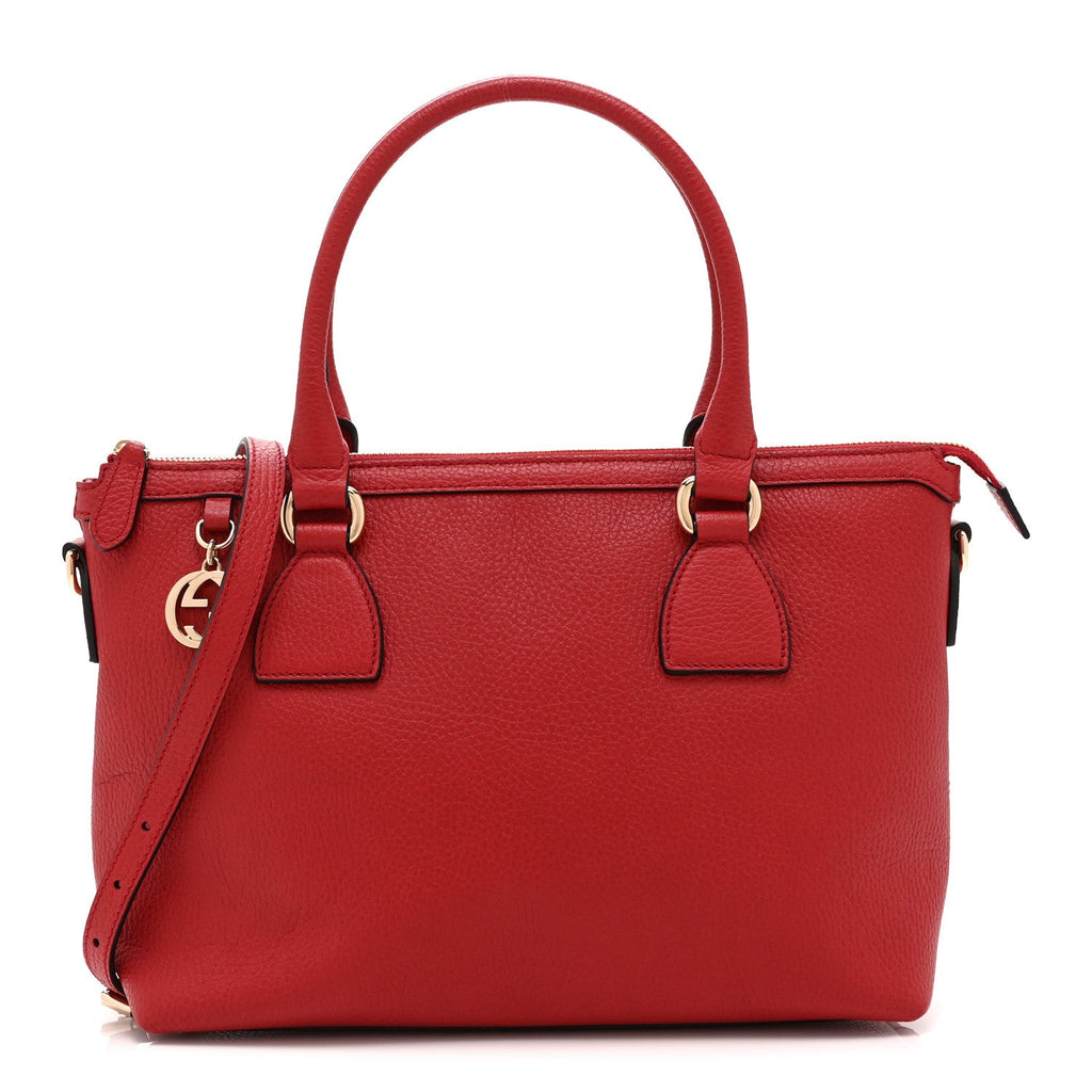 Gucci Dollar Calfskin GG Charm Satchel Red