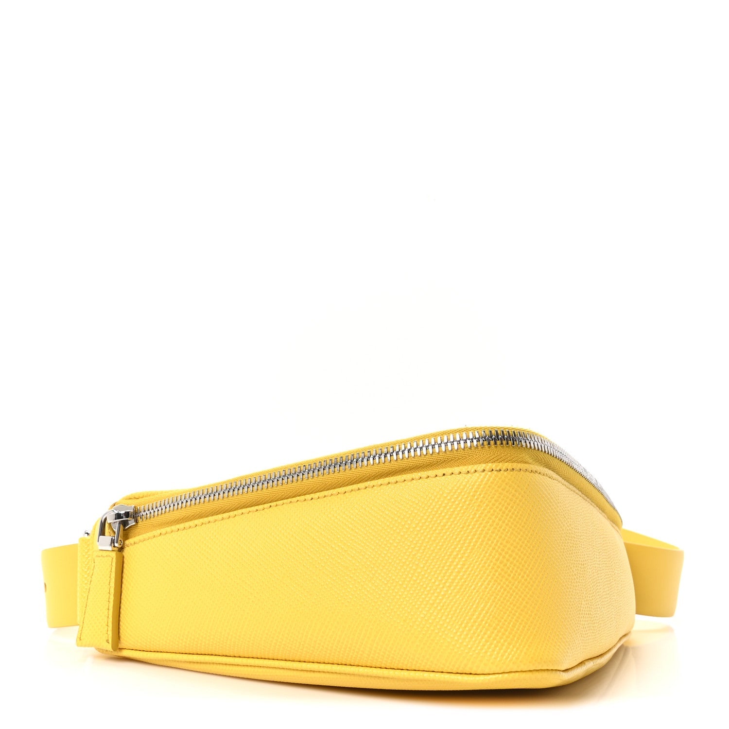 Prada Saffiano Triangle Shoulder Belt Bag Sunny Yellow