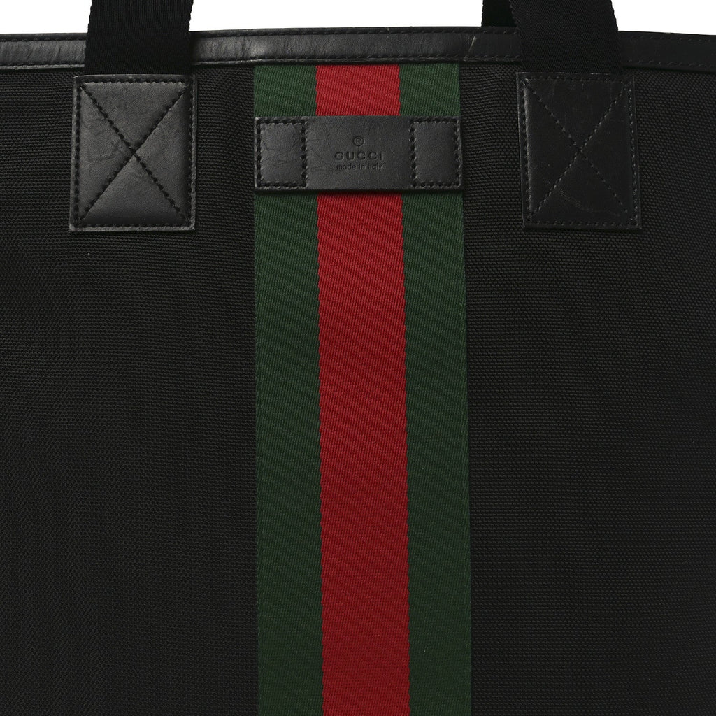 Gucci Techno Canvas Web Vertical Tote Black