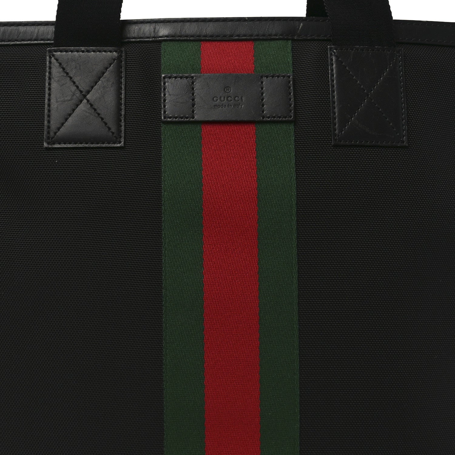 Gucci Techno Canvas Web Vertical Tote Black