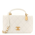 Chanel Caviar Quilted Mini Top Handle Flap White