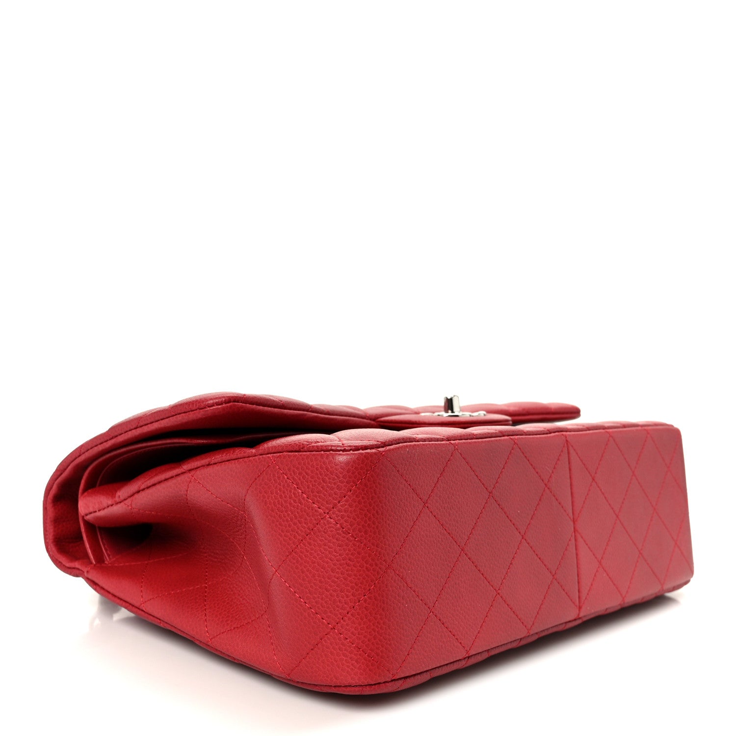Chanel Caviar Quilted Jumbo Double Flap Dark Red