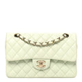 Chanel Caviar Quilted Small Double Flap Light Green