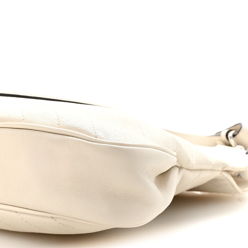Gucci Sakai Be Green Calfskin Diagonal Stitched Small Blondie Tote Mystic White