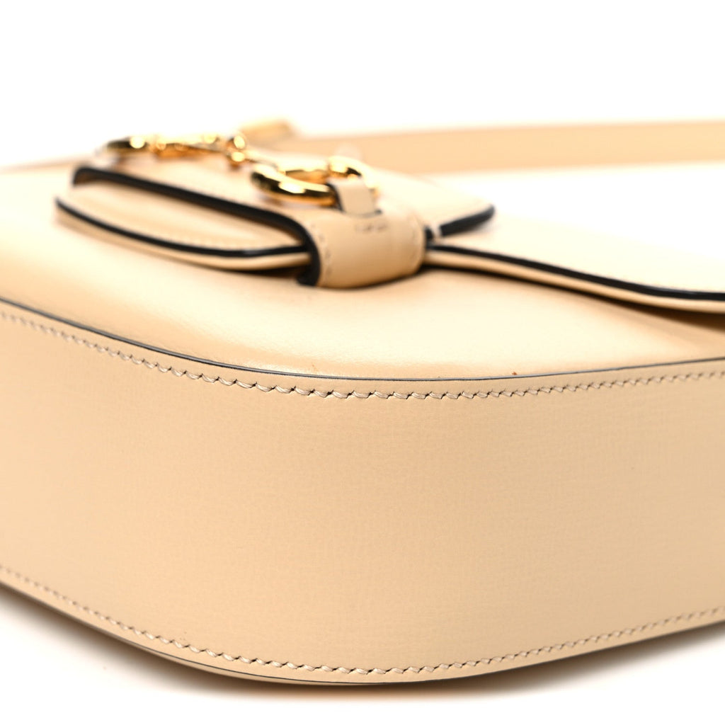 Gucci Azalea Calfskin Web Mini Horsebit 1955 Shoulder Bag Bubble Tea