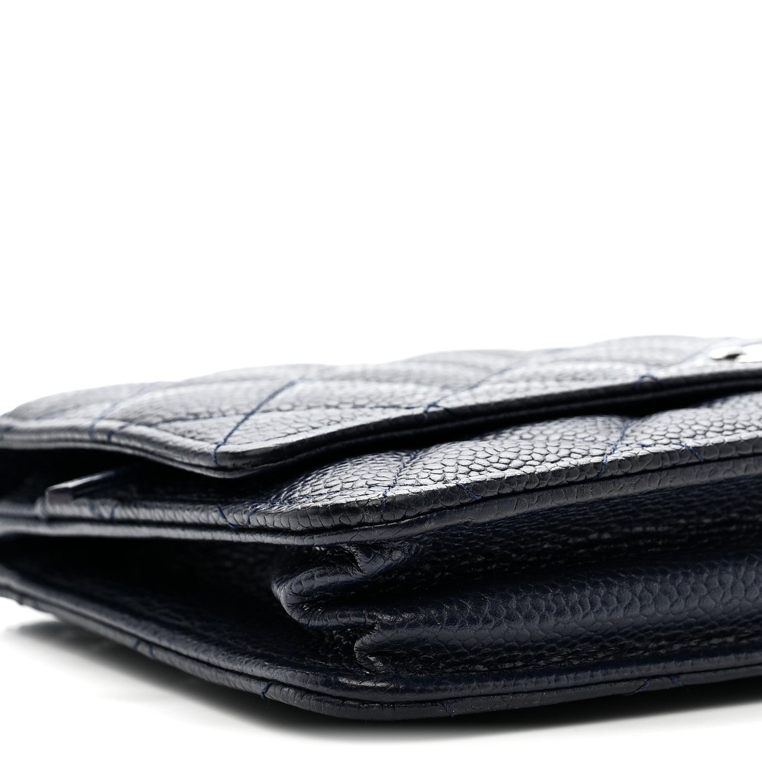 Chanel Caviar Quilted Wallet on Chain WOC Navy Blue