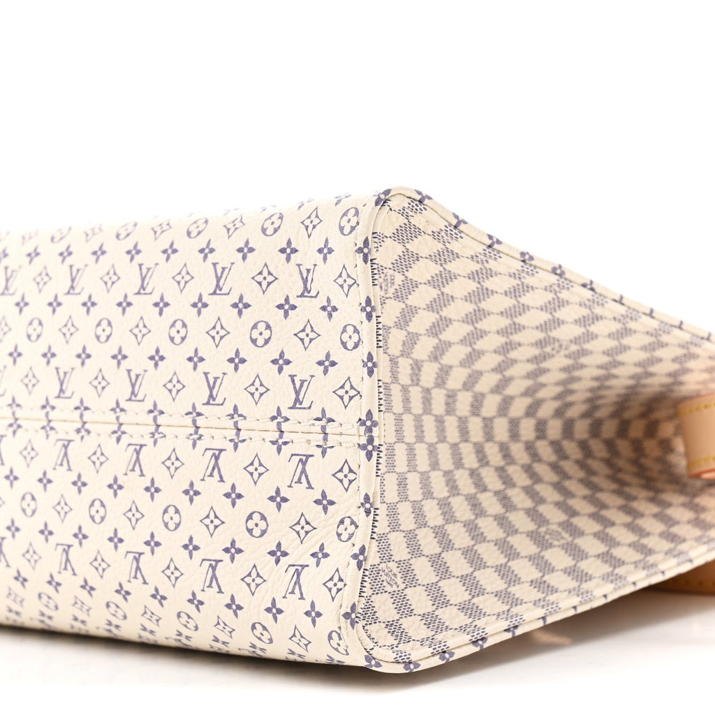 Louis Vuitton Monogram Damier Calfskin Romance Onthego PM Azure Blue Sand