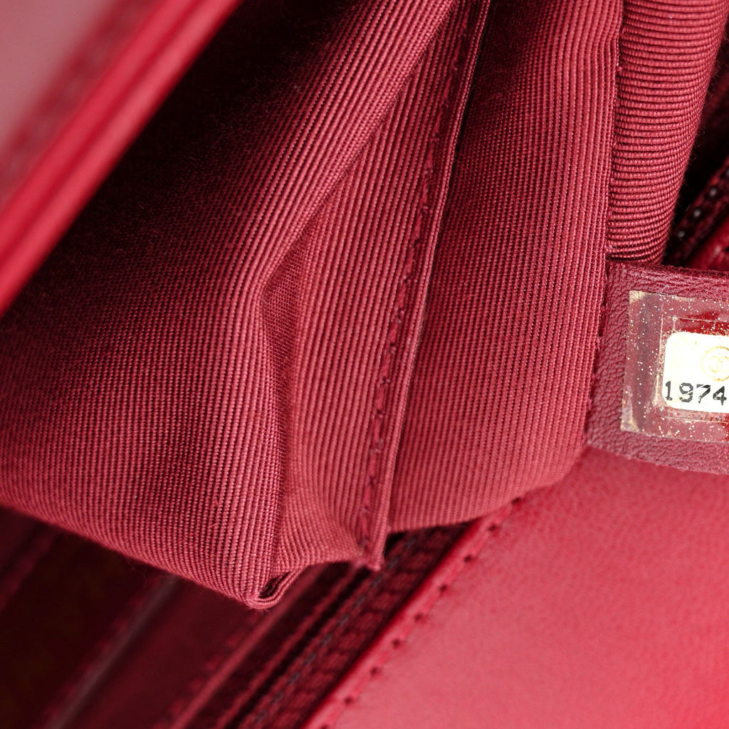 Chanel Lambskin Quilted New Medium Boy Flap Dark Red