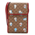 Gucci X DORAEMON Mini Vintage GG Supreme Monogram Mini Crossbody Bag Beige Cherry Red