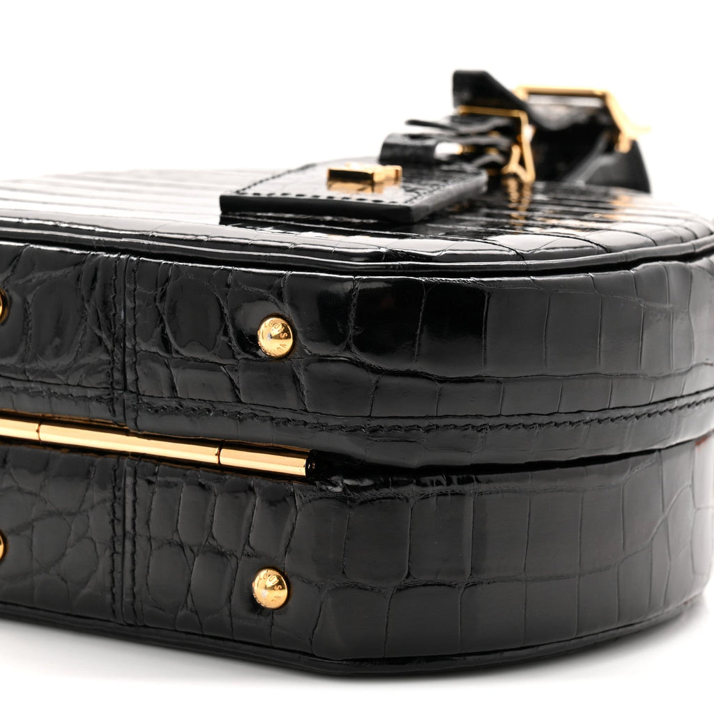 Louis Vuitton Crocodile Petite Boite Chapeau Black