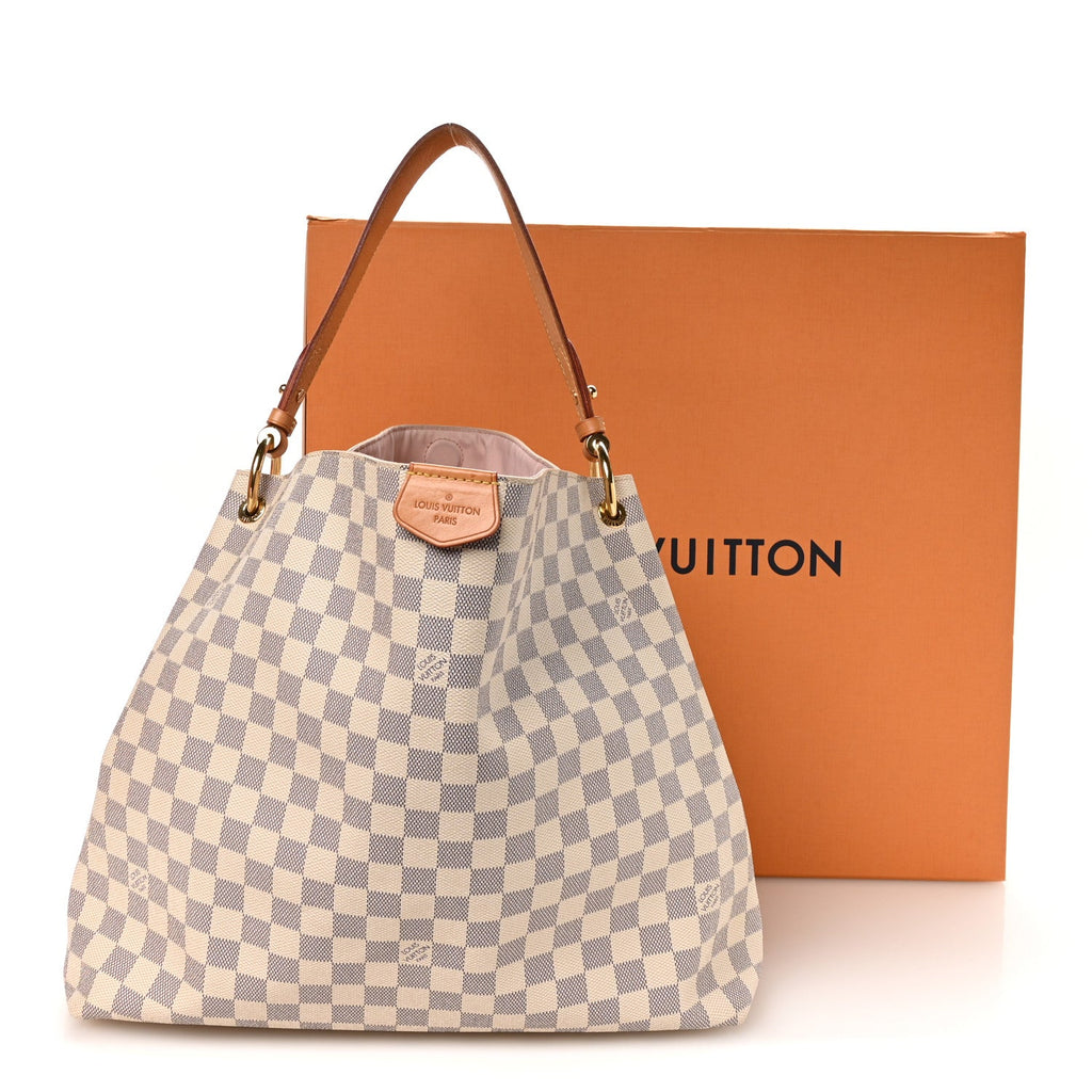 Louis Vuitton Damier Azur Graceful MM Rose Ballerine