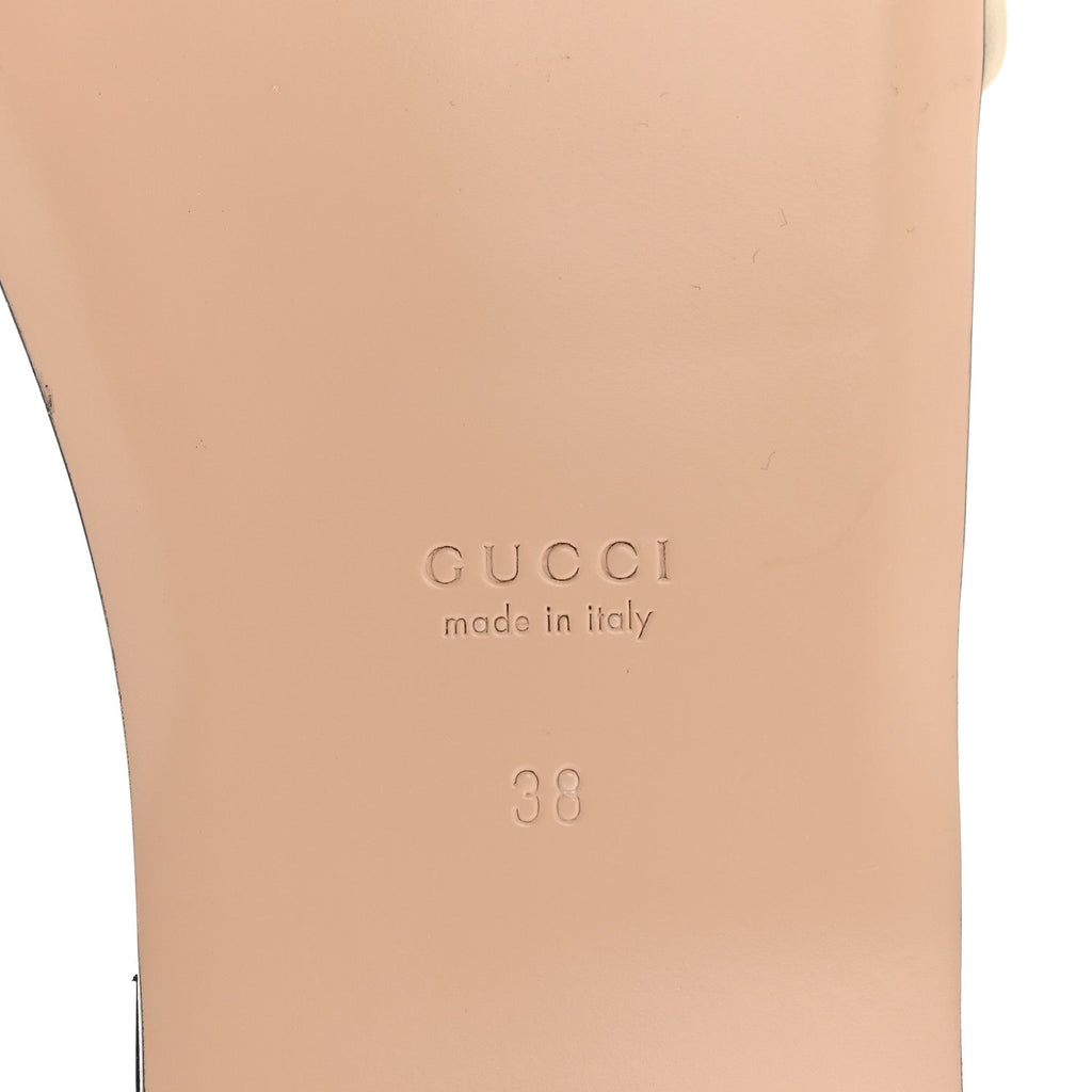 Gucci Nappa Matelasse GG Marmont Flat Slide Sandals 38 New Ivoire
