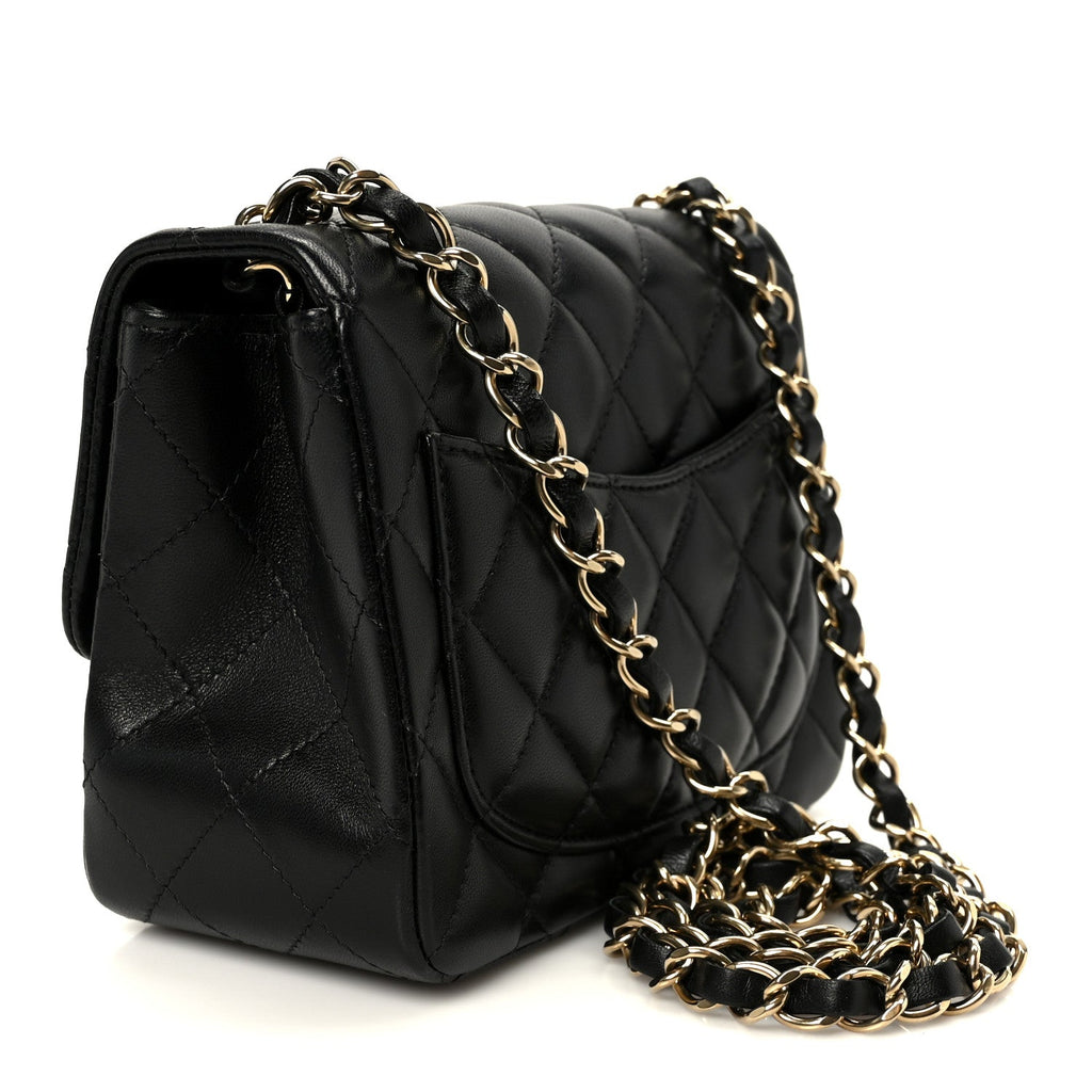 Chanel Lambskin Quilted Mini Square Flap Black