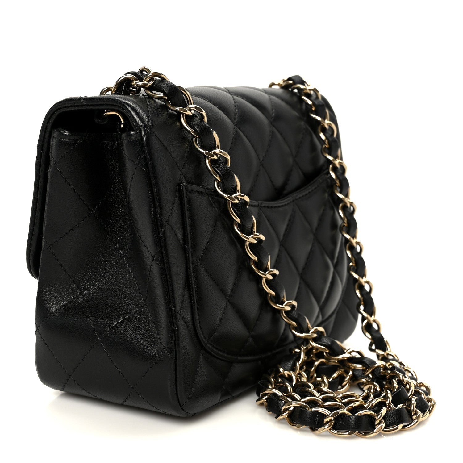 Chanel Lambskin Quilted Mini Square Flap Black