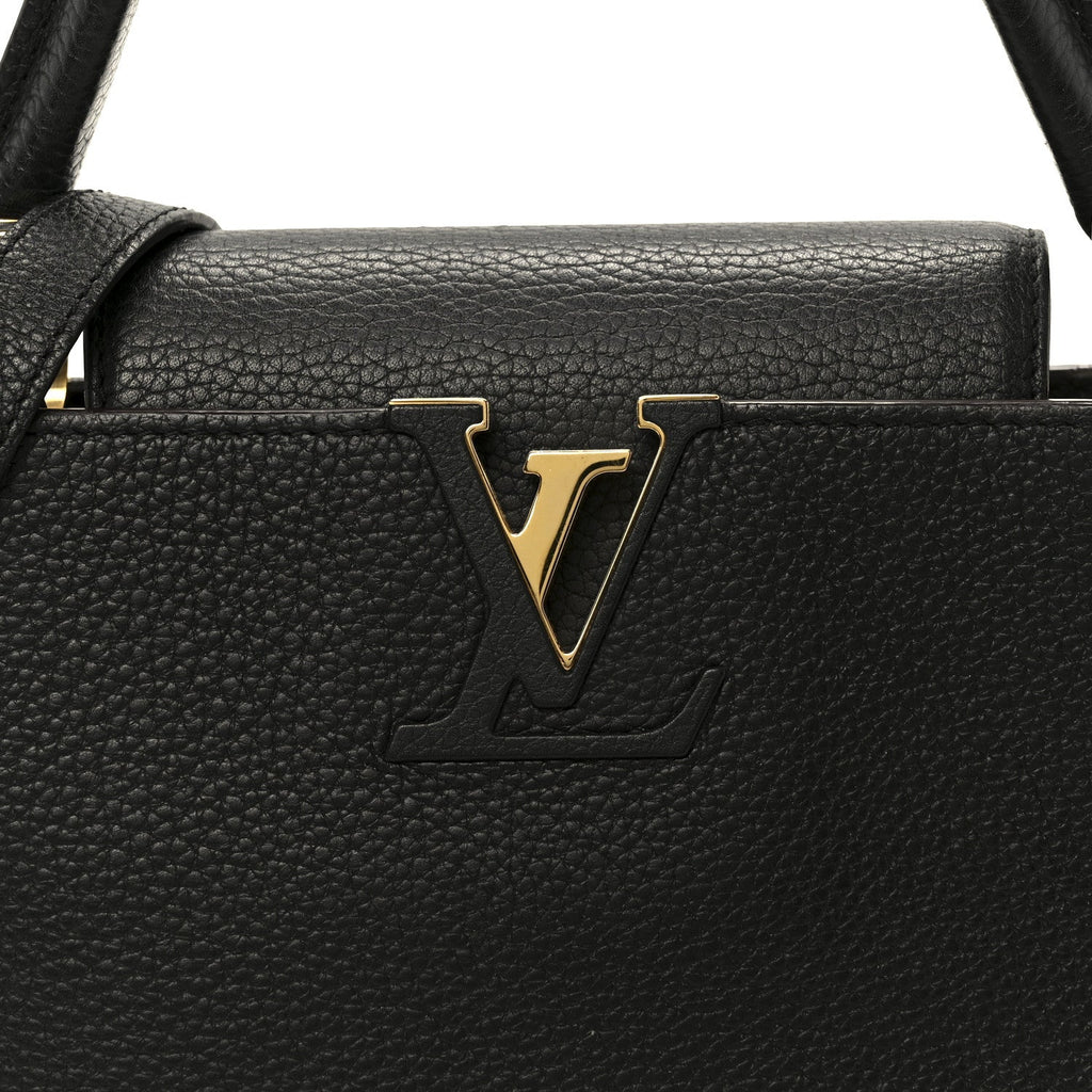 Louis Vuitton Taurillon Capucines PM Black Fuchsia
