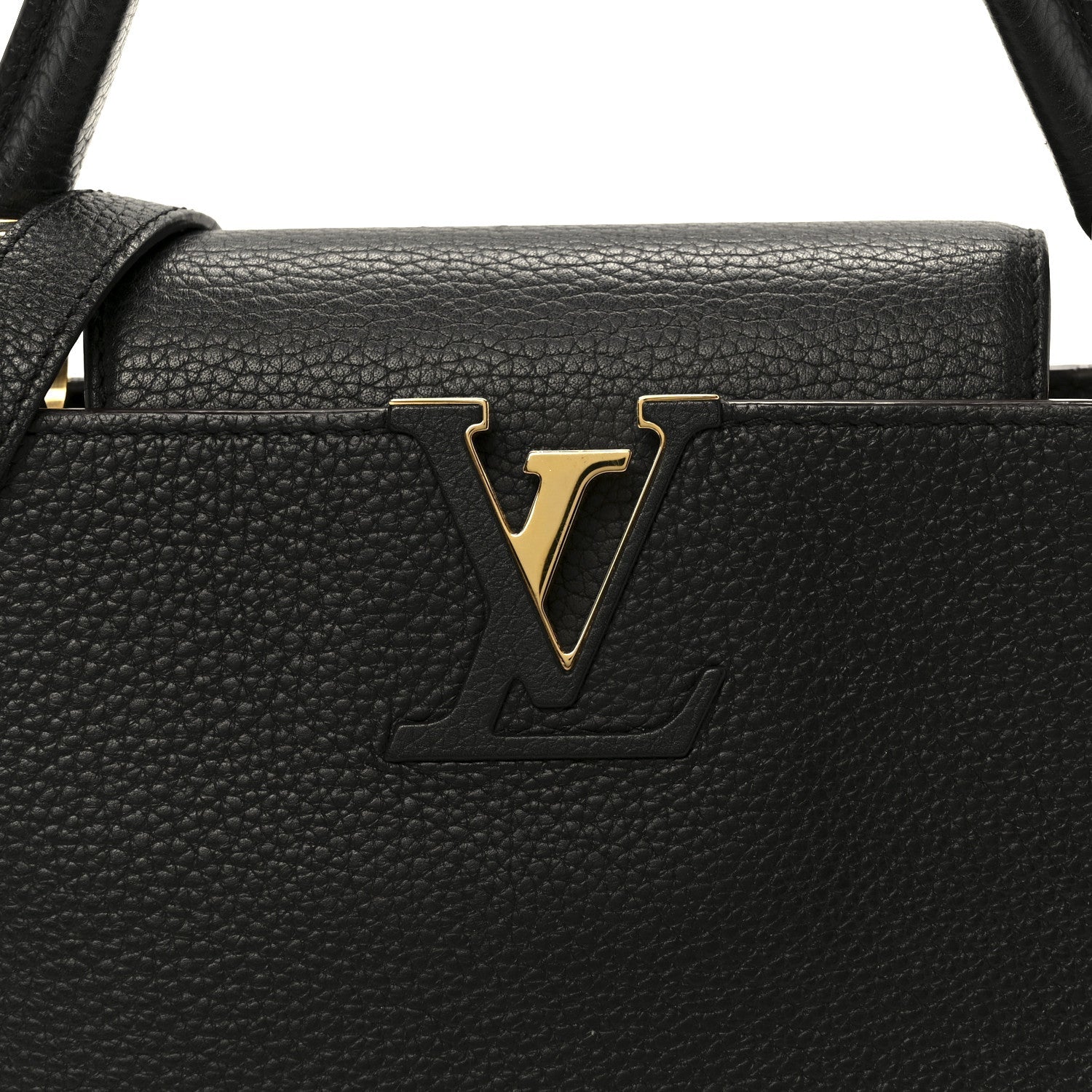 Louis Vuitton Taurillon Capucines PM Black Fuchsia