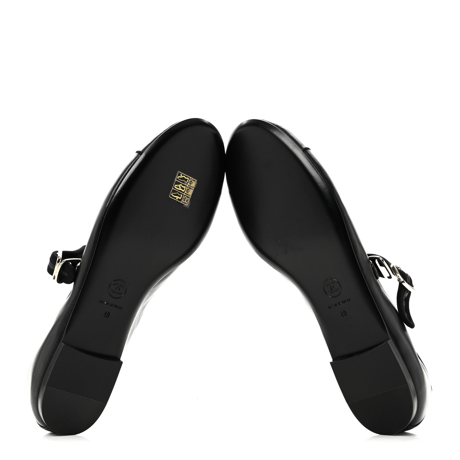 Lambskin Mary Jane Flats 40 Black