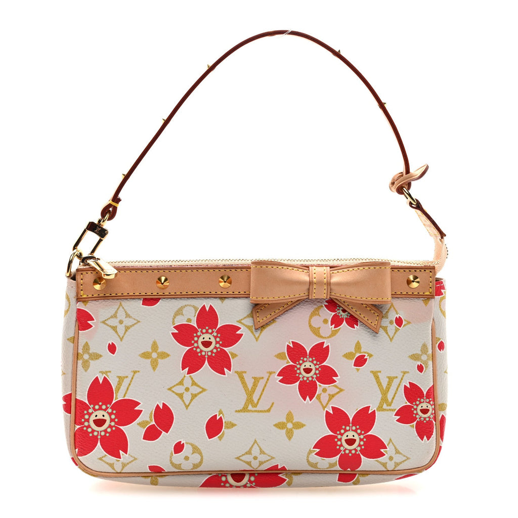 Louis Vuitton Monogram Cherry Blossom Pochette Accessories Red