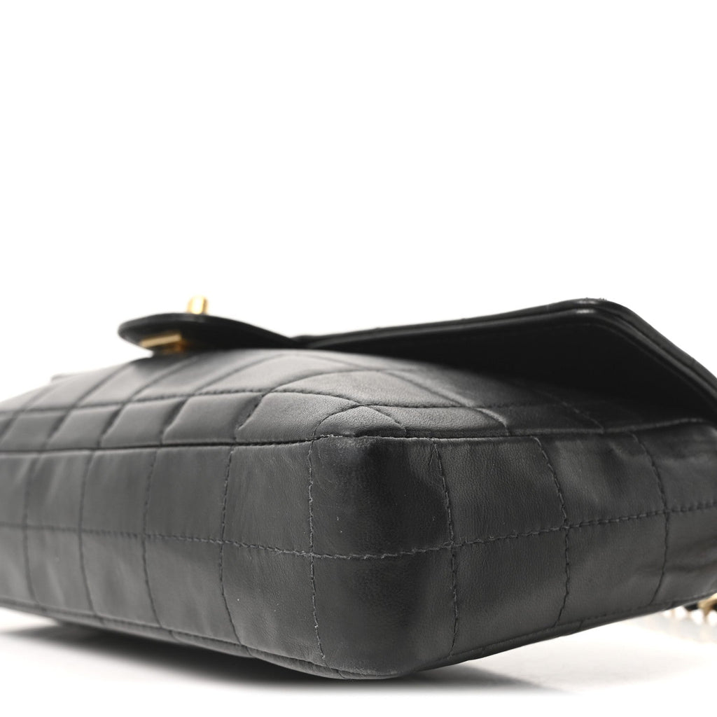 Chanel Lambskin East West Chocolate Bar Flap Black