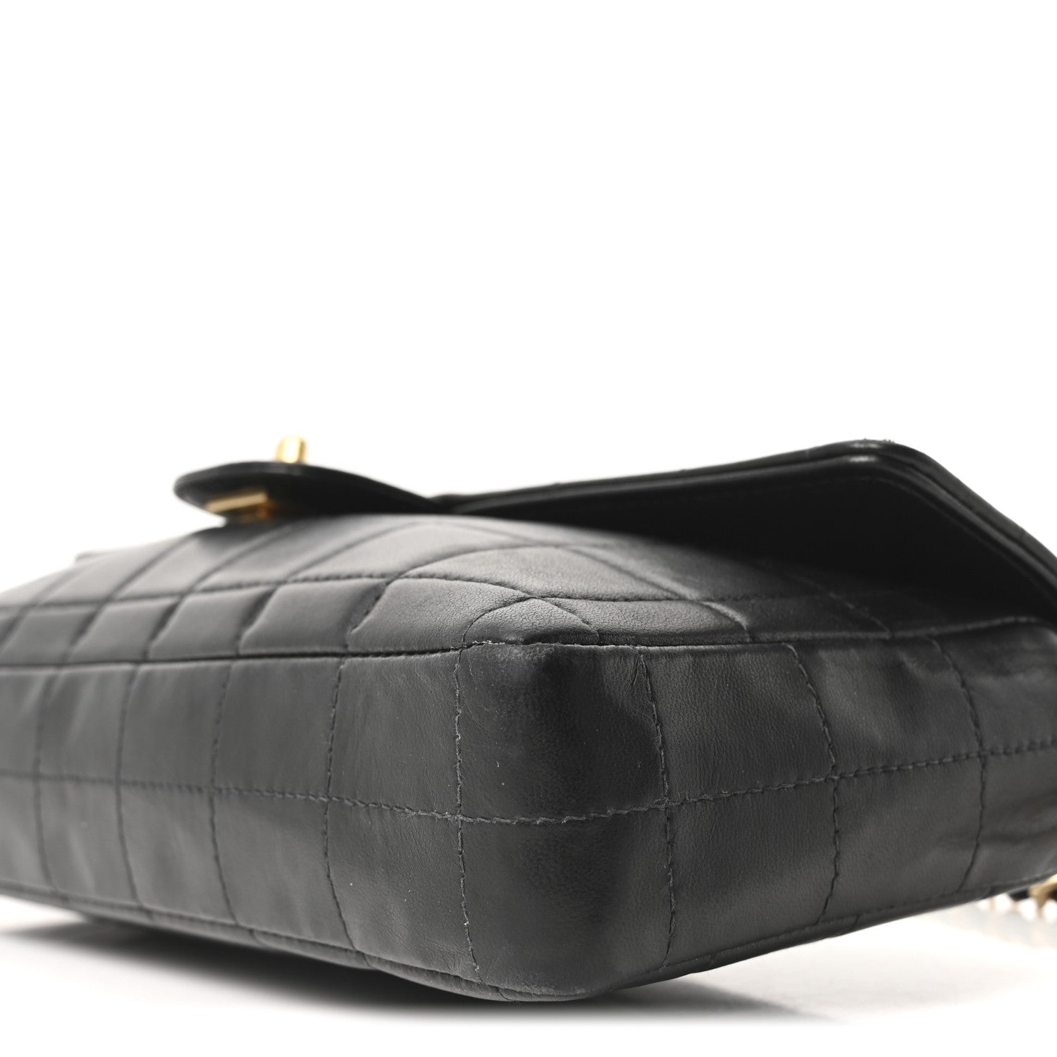 Chanel Lambskin East West Chocolate Bar Flap Black