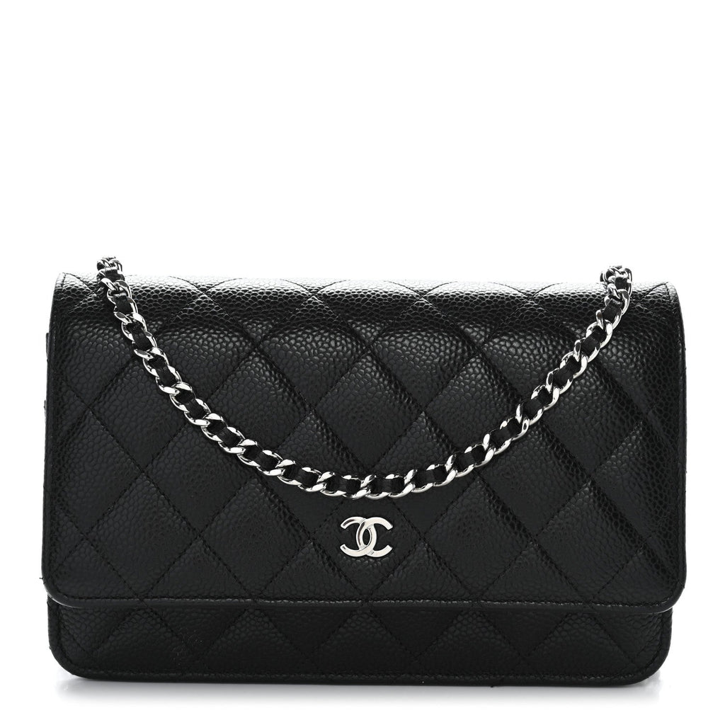 Chanel Caviar Quilted Wallet on Chain WOC Black