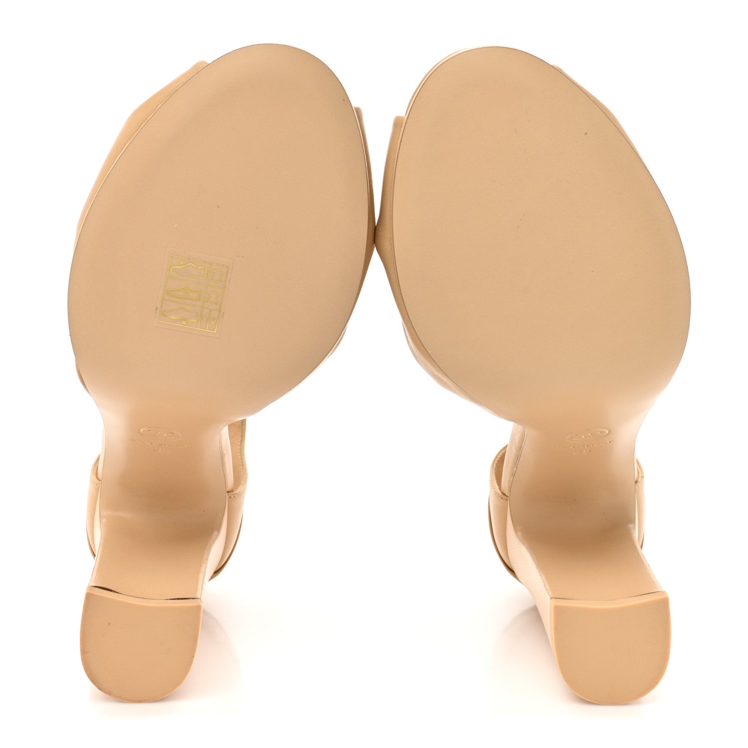 Lambskin Pearl CC Sandals 39 Beige