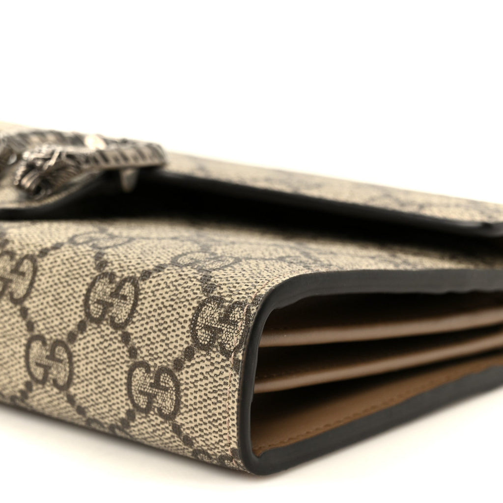 Gucci GG Supreme Monogram Mini Dionysus Chain Wallet Beige Taupe