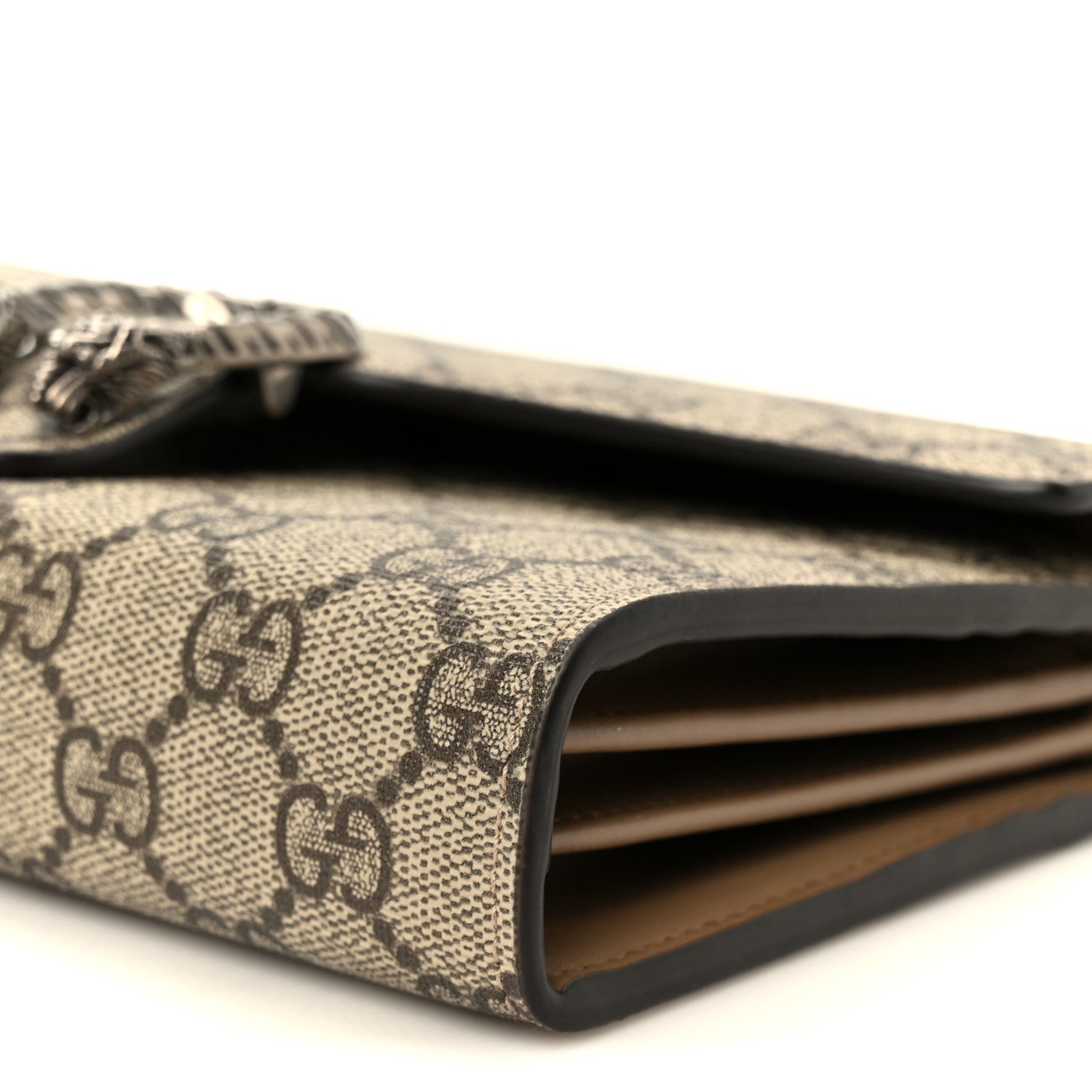 Gucci GG Supreme Monogram Mini Dionysus Chain Wallet Beige Taupe