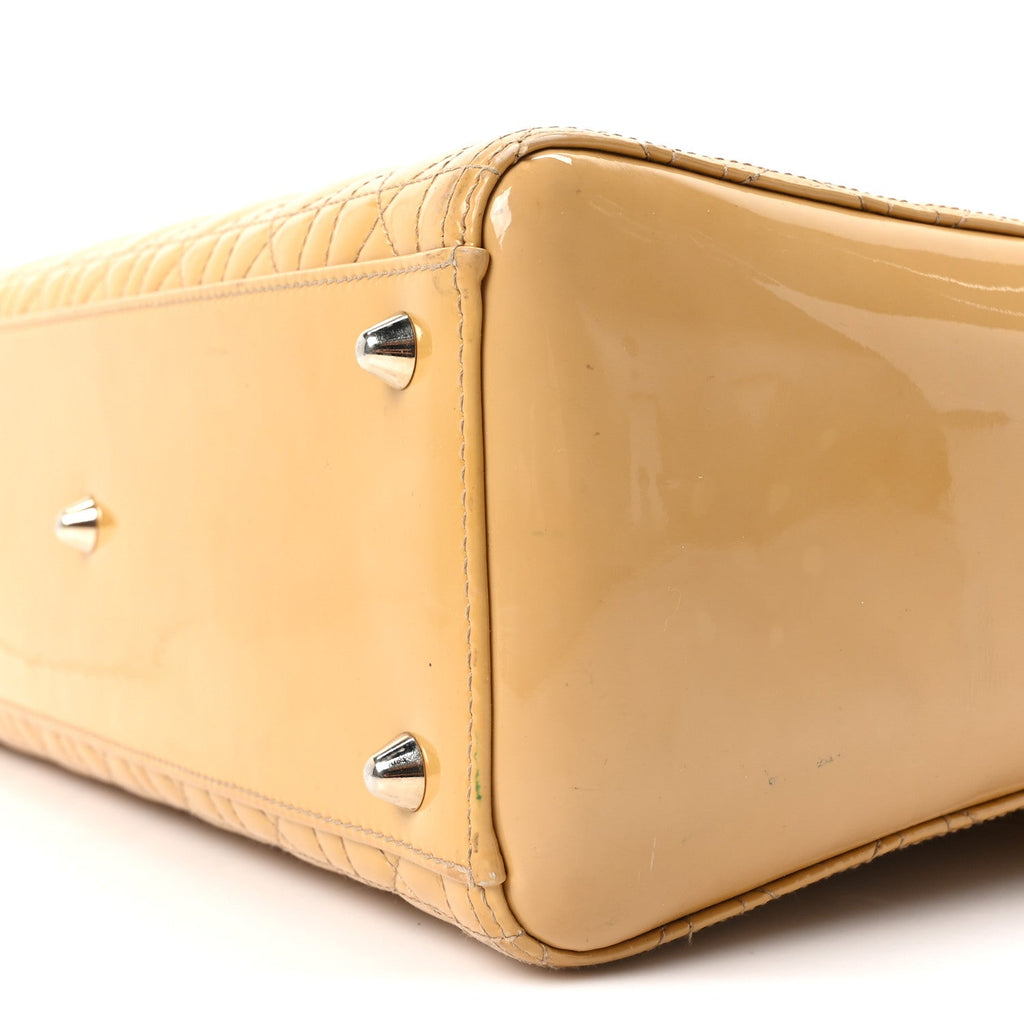 Christian Dior Patent Cannage Large Lady Dior Beige