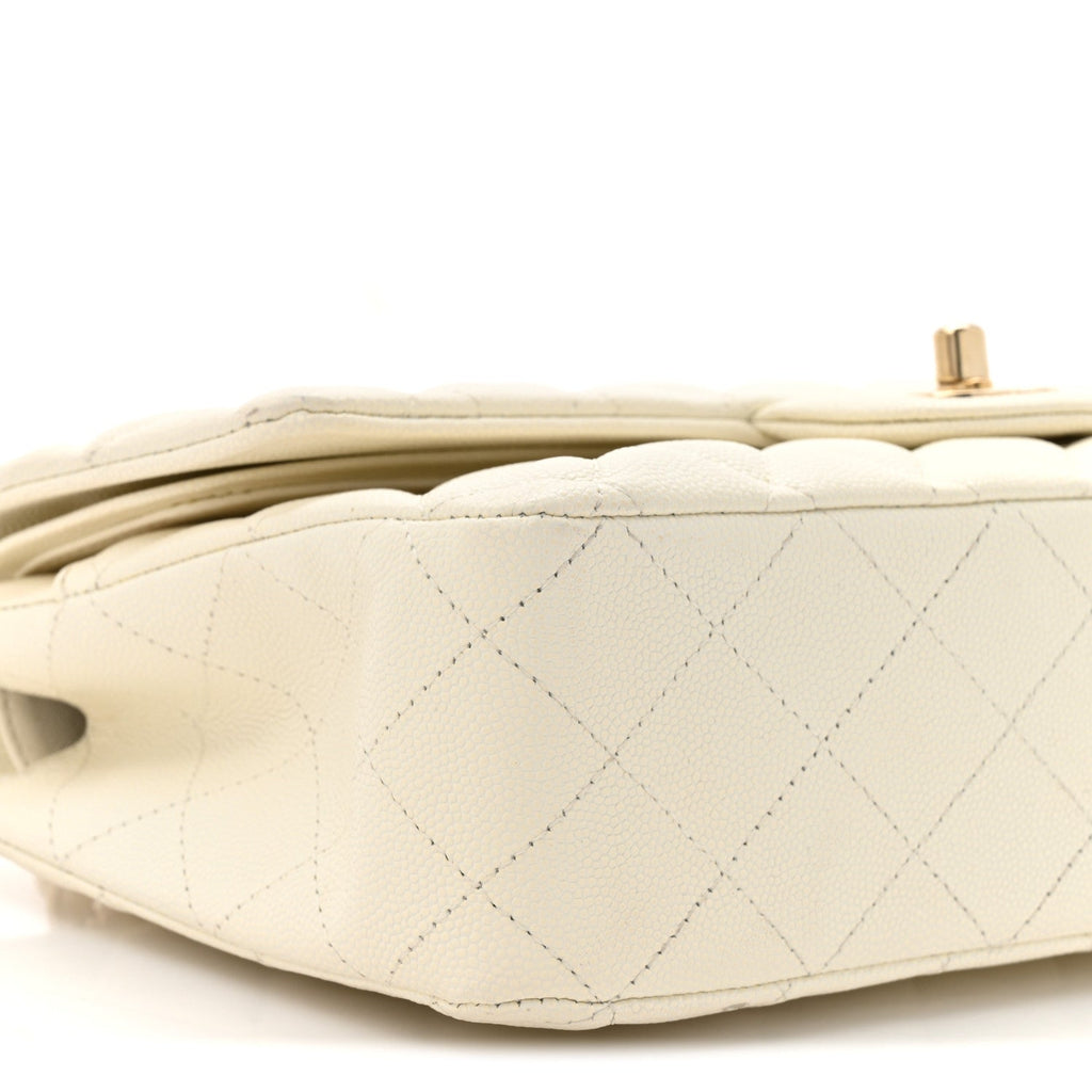 Chanel Caviar Quilted Medium Double Flap White