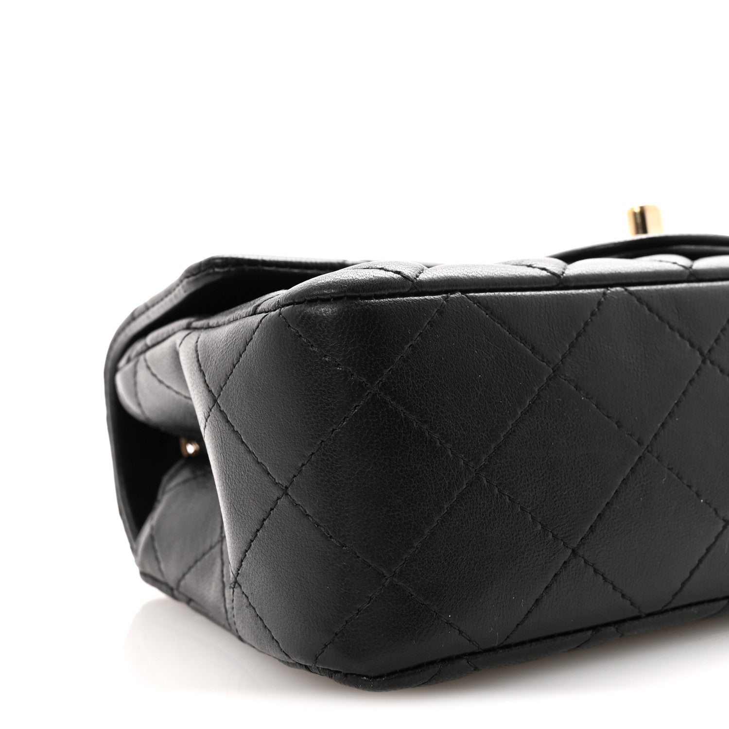 Chanel Lambskin Quilted Mini Rectangular Flap Black