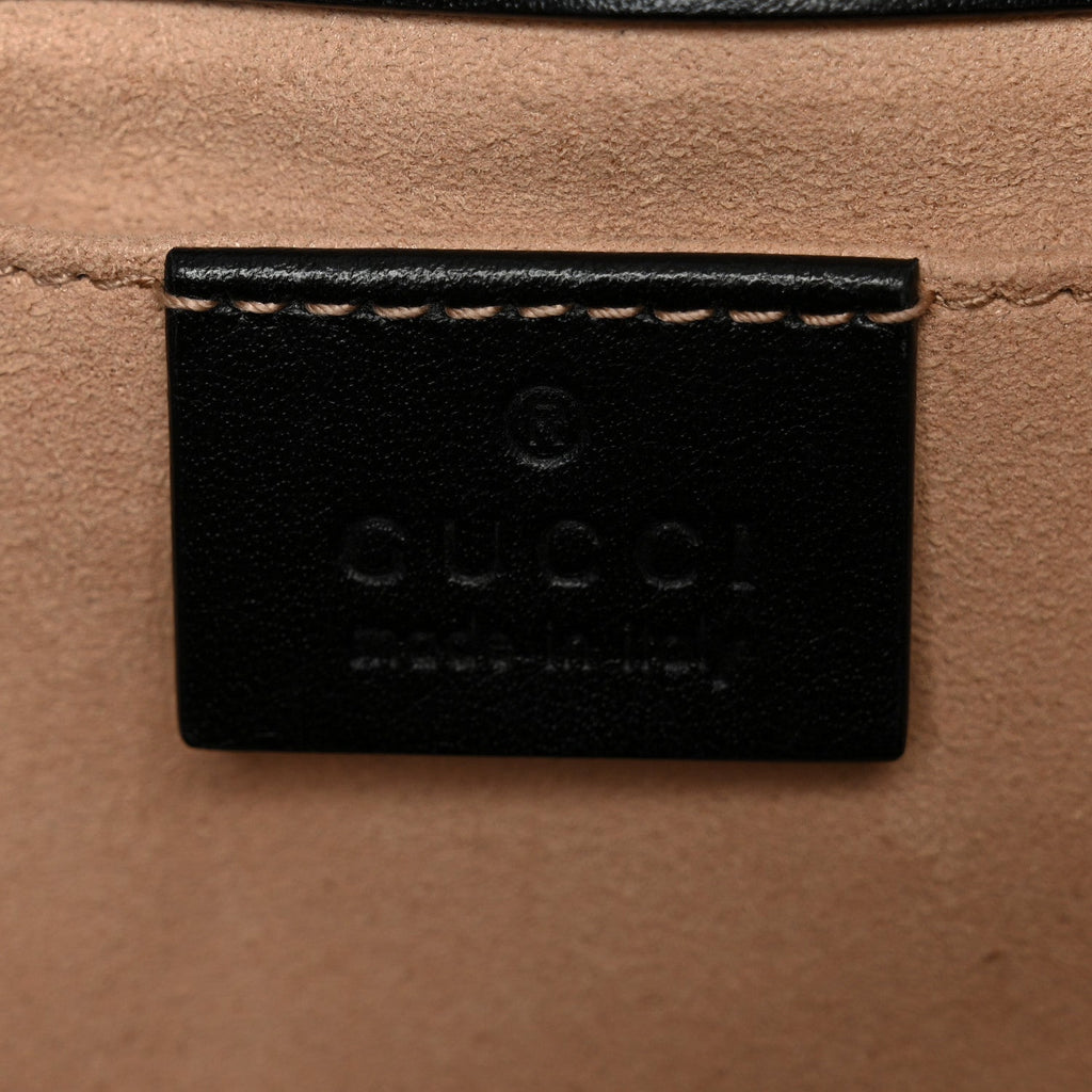 Gucci Calfskin Matelasse Mini GG Marmont Shoulder Bag Black