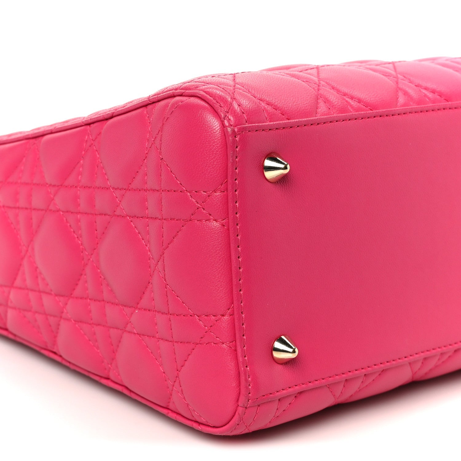 Christian Dior Lambskin Cannage Medium Lady Dior Fuchsia