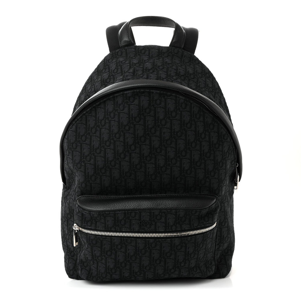 Christian Dior Oblique Calfskin Rider Backpack Black