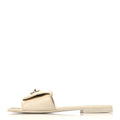 Lambskin Quilted Turnlock Flat Mules 35.5 Ivory