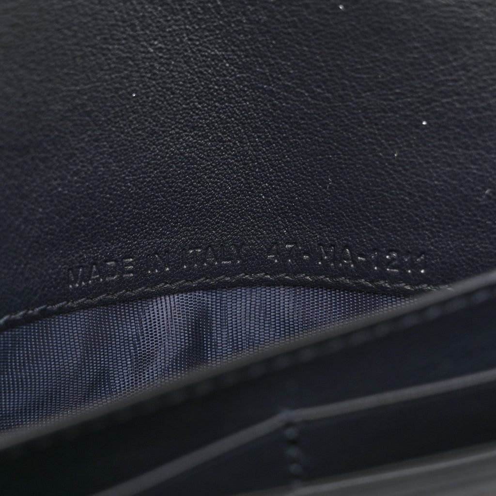 Christian Dior Oblique Saddle Chain Long Wallet Blue