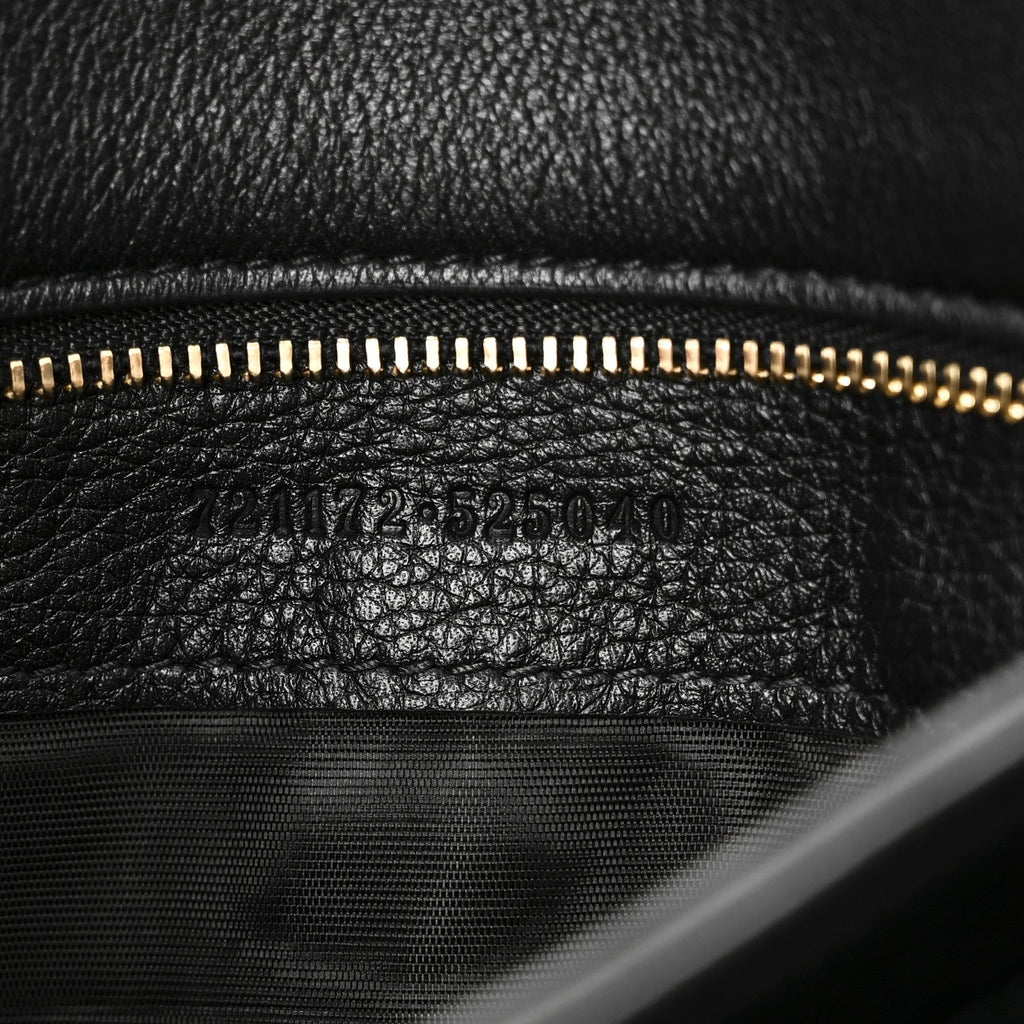Gucci Roxy Calfskin Web Medium Studded Blondie Shoulder Flap Bag Black