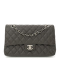 Chanel Caviar Quilted Medium Double Flap Dark Grey