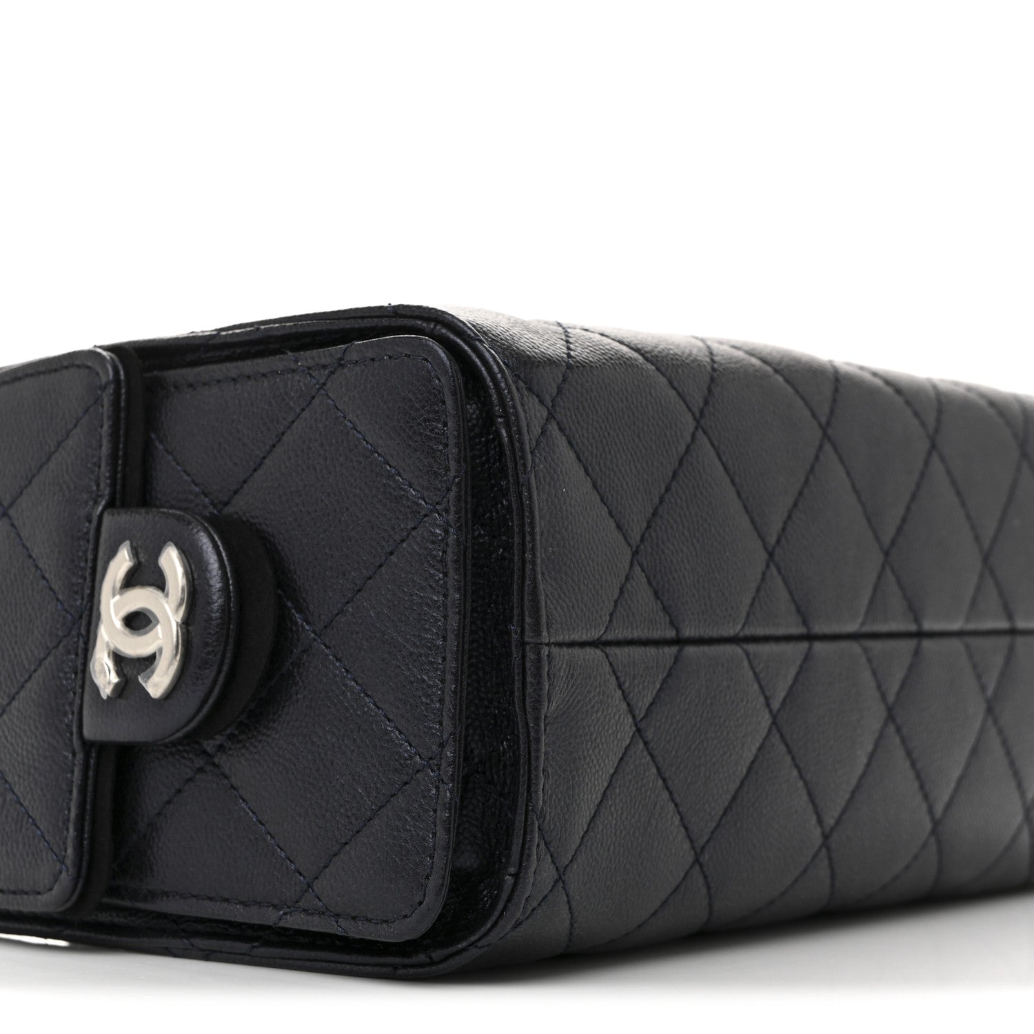 Chanel Metallic Caviar Quilted Mini Chanel 25 Handbag Dark Blue