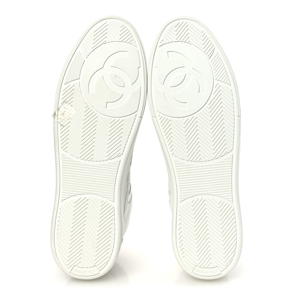 Calfskin CC High Top Sneaker 45 White