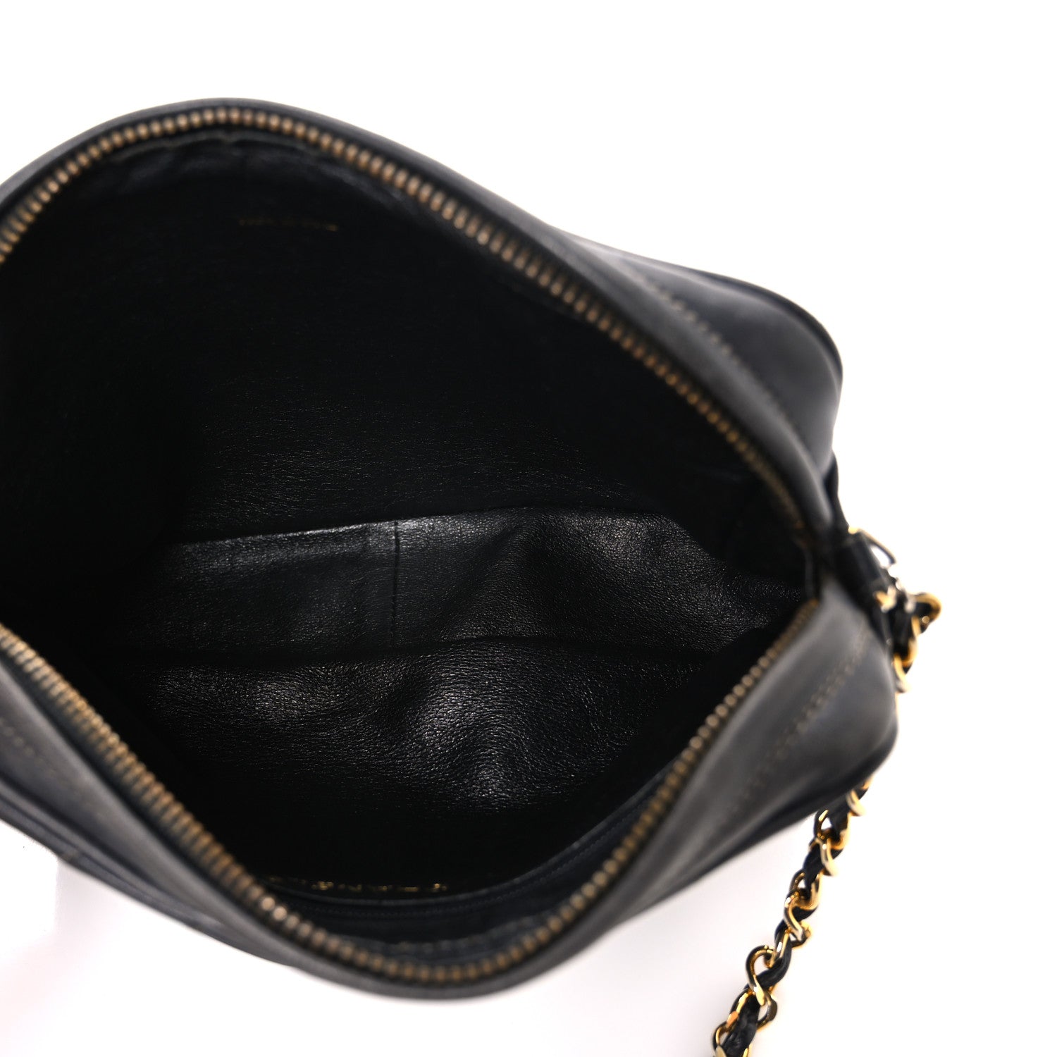 Chanel Lambskin Quilted CC Tassel Camera Case Black