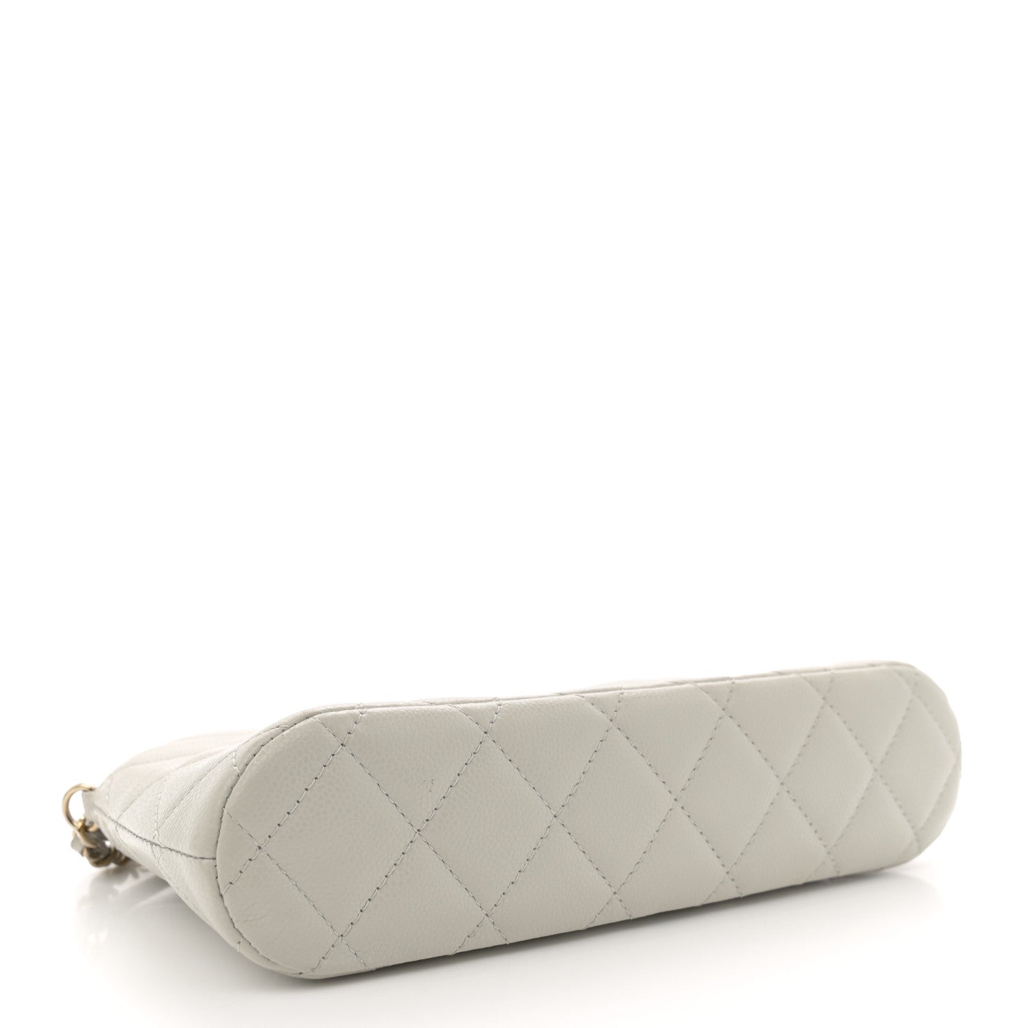 Chanel Caviar Quilted Classic Clutch With Chain Light Grey